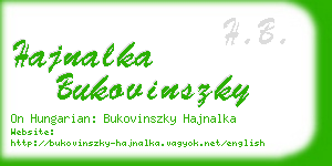 hajnalka bukovinszky business card